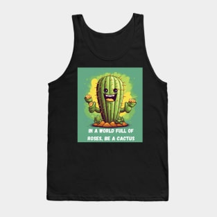 In a World Full of Roses, Be a Cactus Tank Top